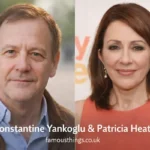 Constantine Yankoglu and Patricia Heaton side-by-side portrait image with famousthings.co.uk branding